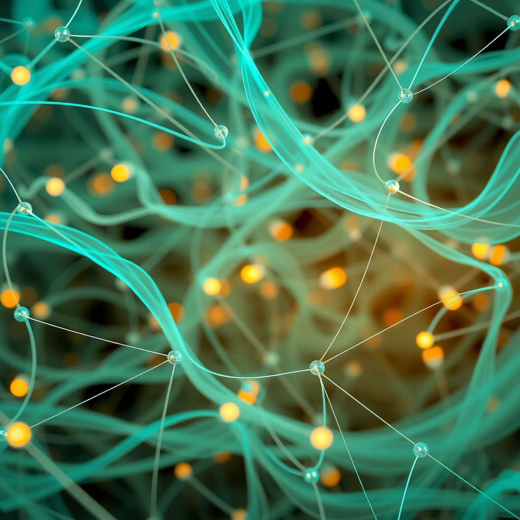 Abstract visualization of latent space manipulation in video diffusion models showing interconnected neural network nodes with flowing teal gradients